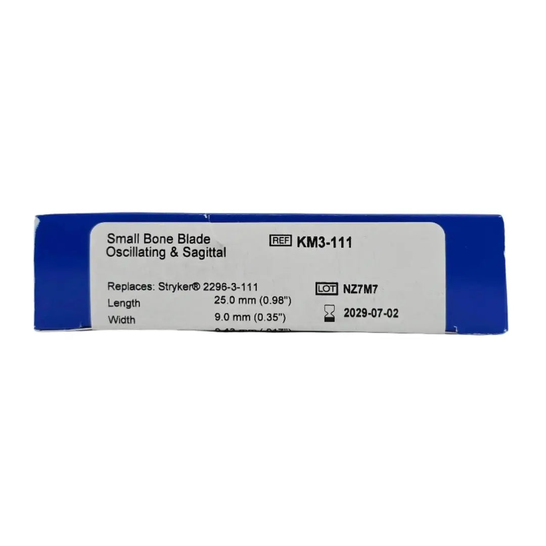 Brasseler KM3-111 Small Bone Blade Oscillating & Sagittal 25mm x 9mm x 0.38mm BX/5 Brasseler