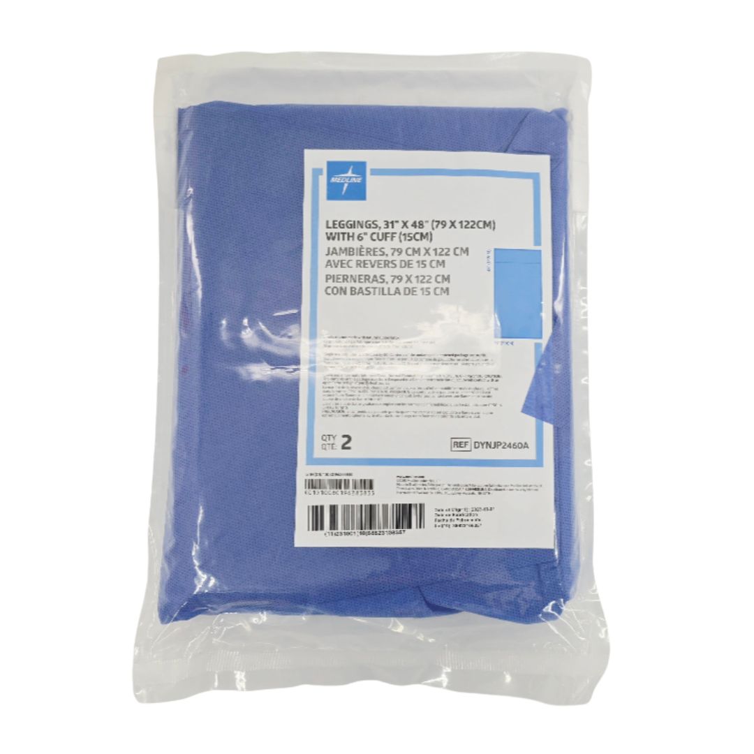 Medline DYNJP2460A Drape Leggings 31" x 48" w/ 6" Cuff 1/EA