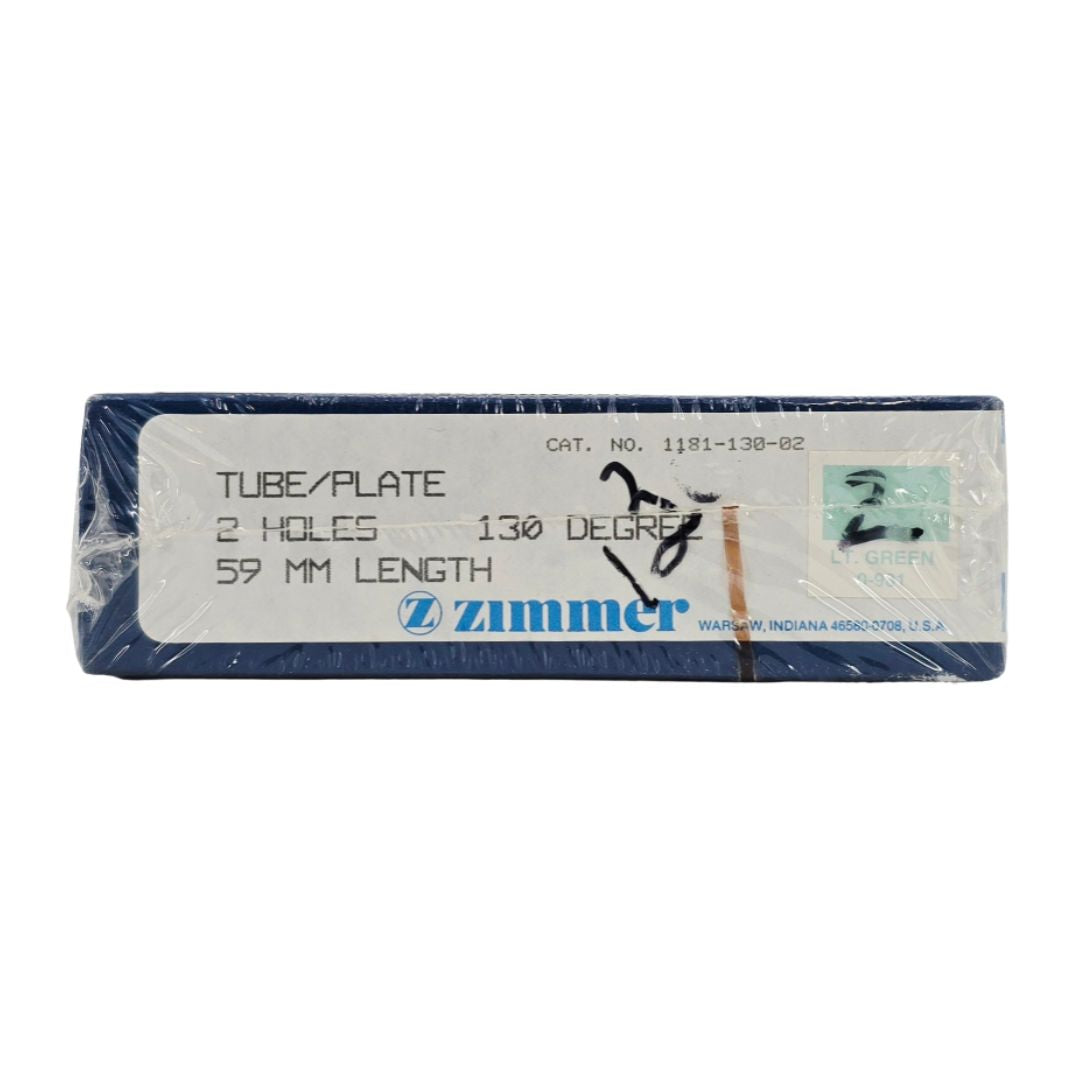 Zimmer Biomet 1181-130-02 Free-Lock Femoral Fixation System Compression Tube/Plate 130° 2 Holes 59mm Length BX/1