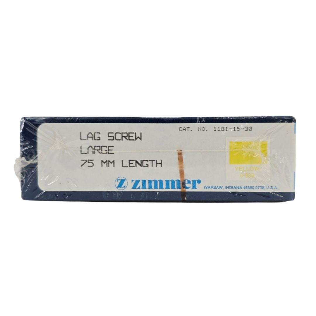 Zimmer Biomet 1181-15-30 Free-Lock Femoral Fixation System Compression Lag Screw Large 15.8mm 75mm Length BX/1