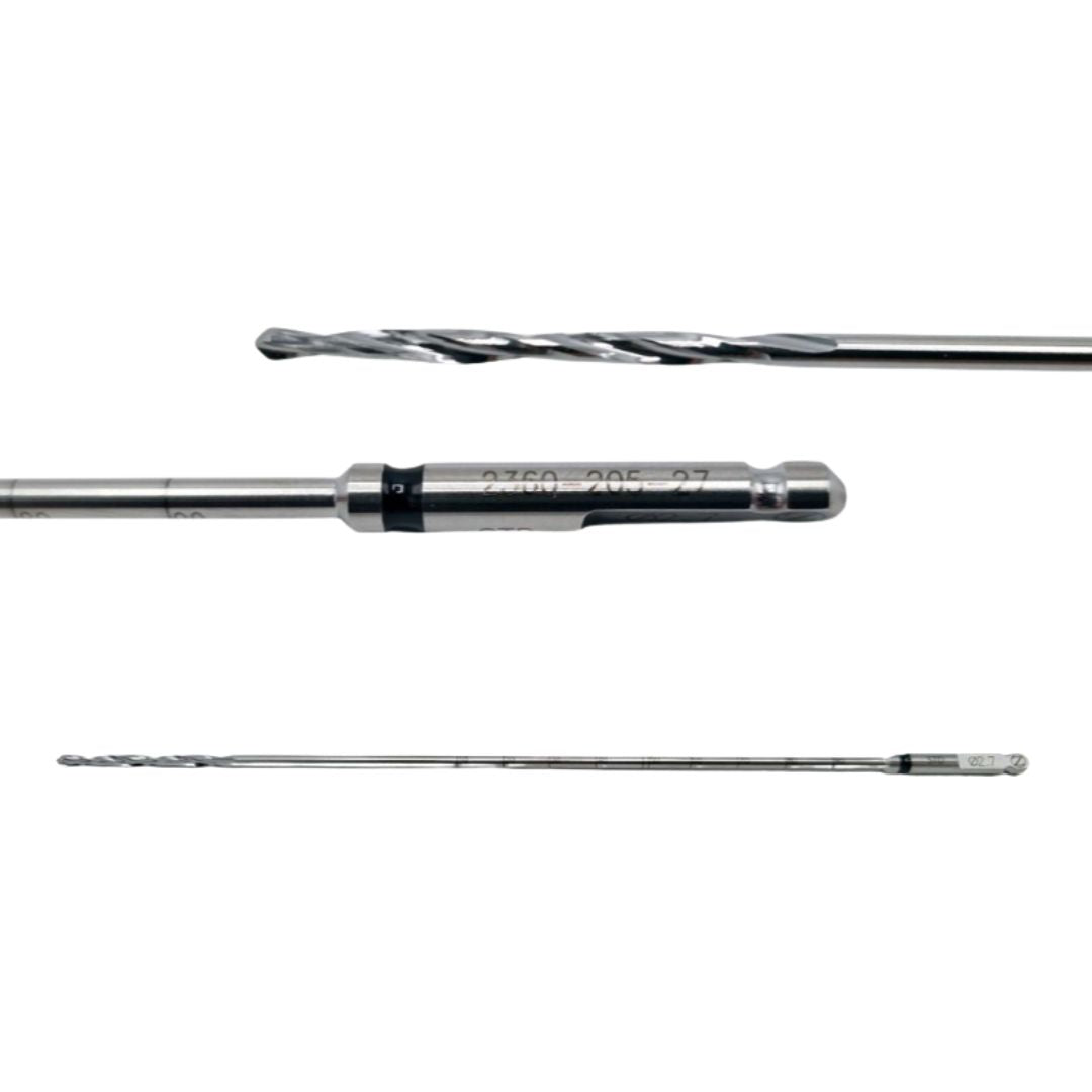 Set of drill bits on a white background