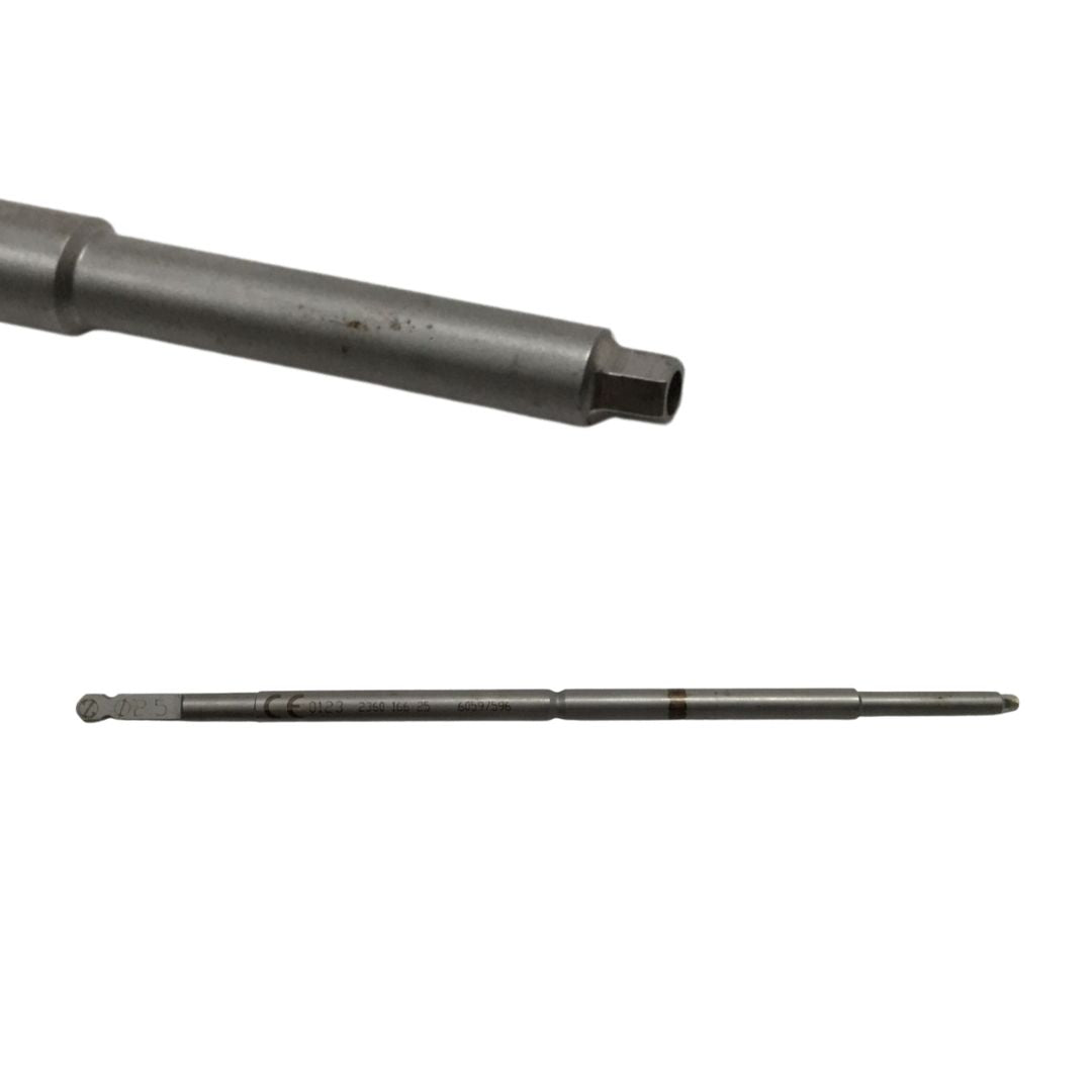 Two black metal cylindrical objects on a white background