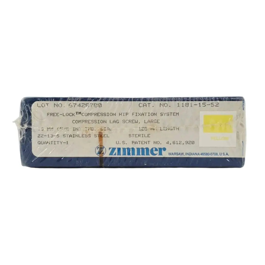 Zimmer Biomet 1181-15-52 Free-Lock Femoral Fixation System Compression Lag Screw Large 16mm 120mm Length BX/1 Zimmer Biomet