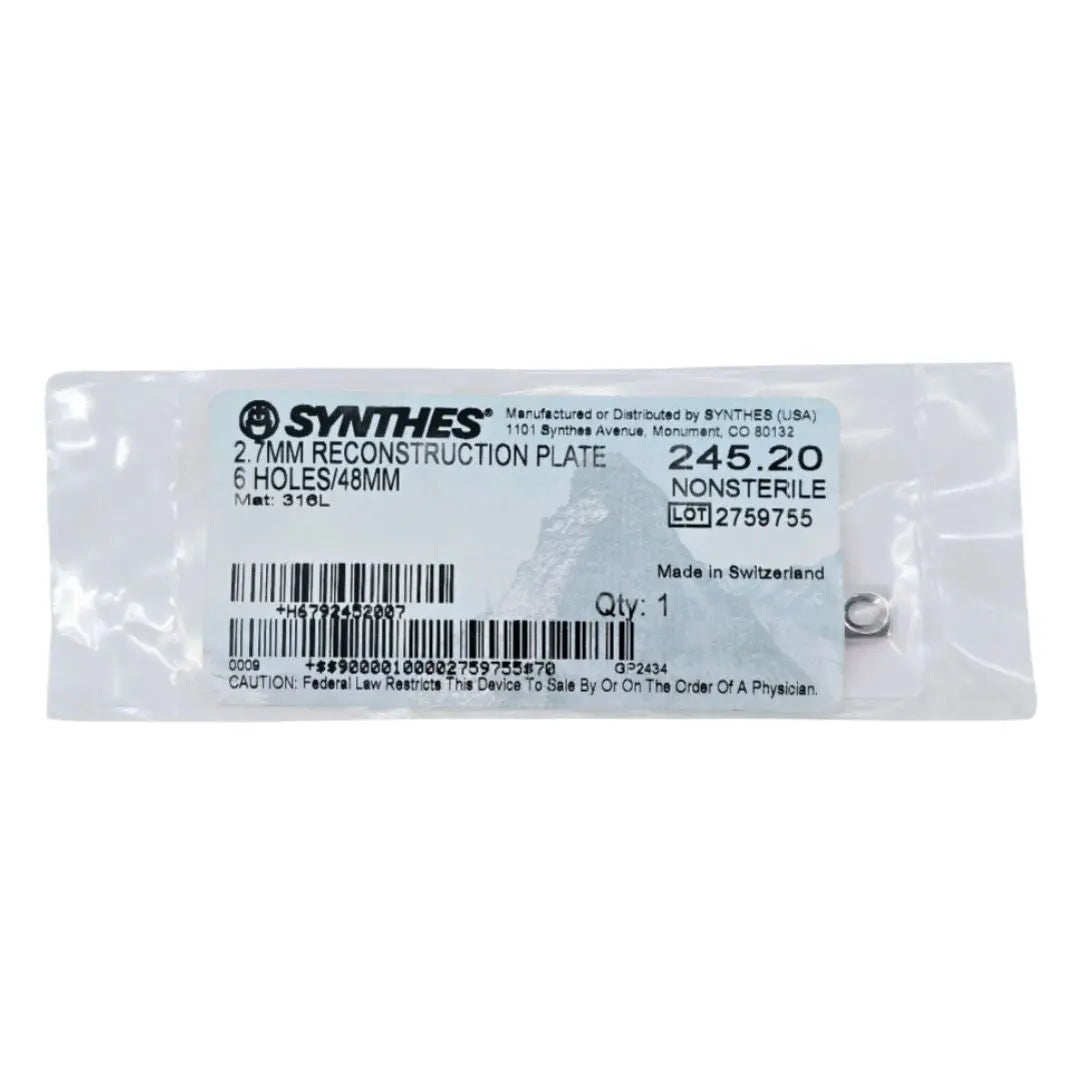 Synthes 245.20 2.7mm Reconstruction Plate 6 Holes 48mm Synthes