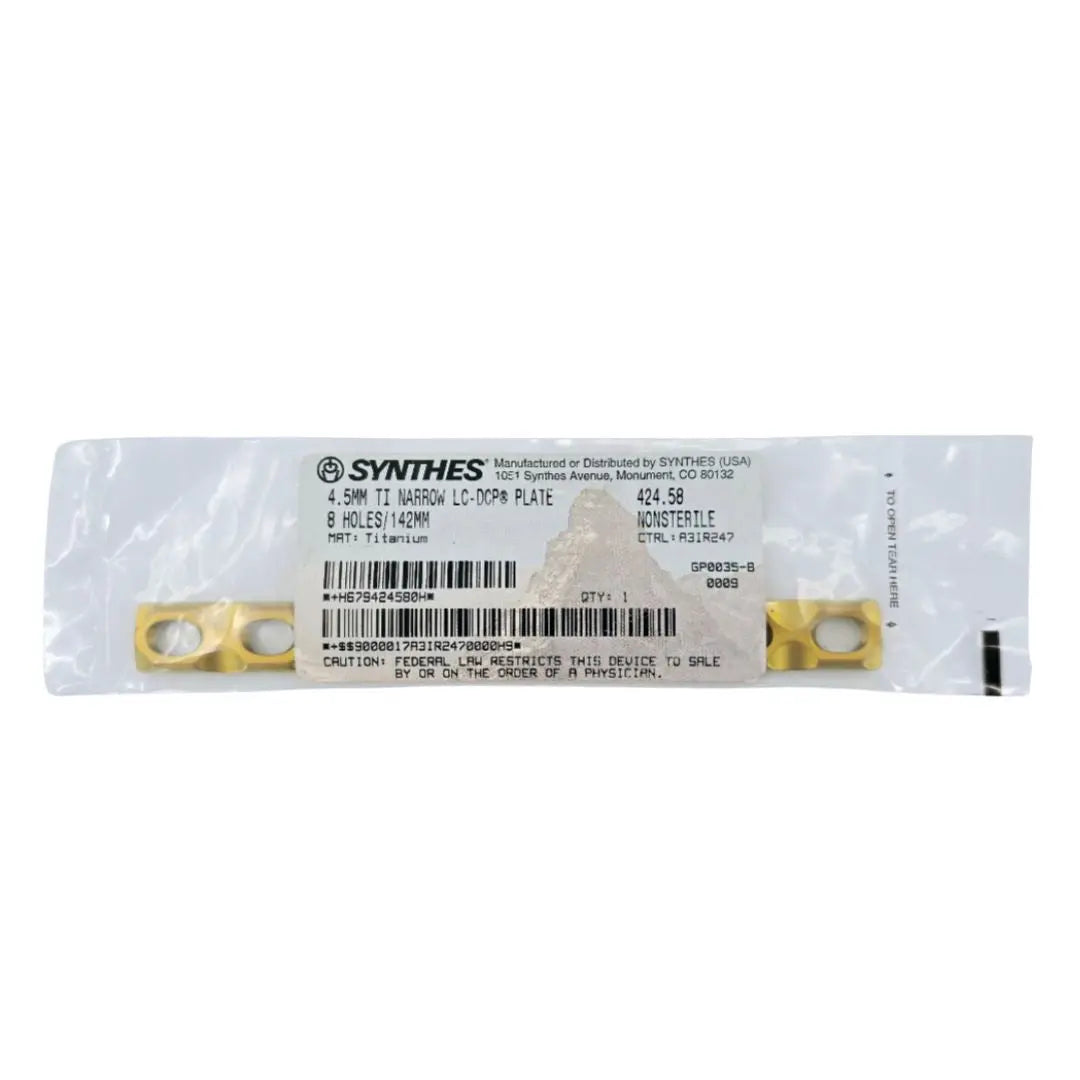 Synthes 424.58 4.5mm Ti Narrow LC-DCP Plate 8 Holes 142mm Synthes