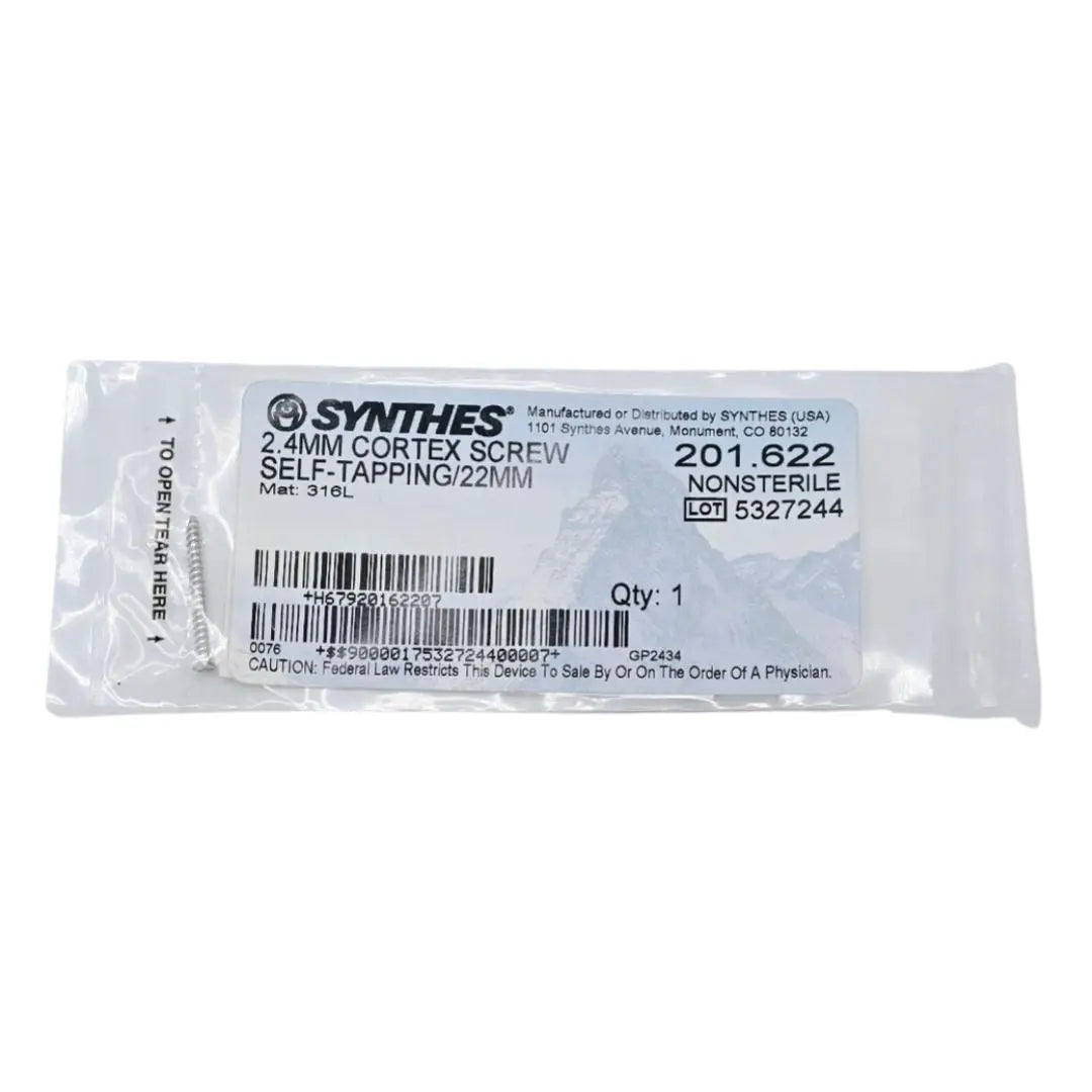Synthes 201.622 2.4mm Cortex Screw Self-Tapping/22mm Synthes