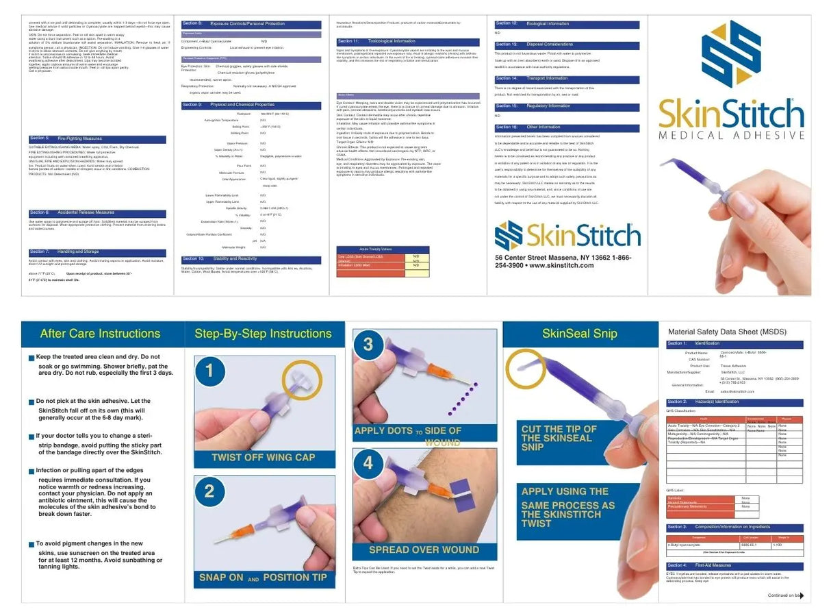 SkinStitch Wound Closure .5 ml - 1 Twist Applicator Unit w/ 1 Tip SkinStitch