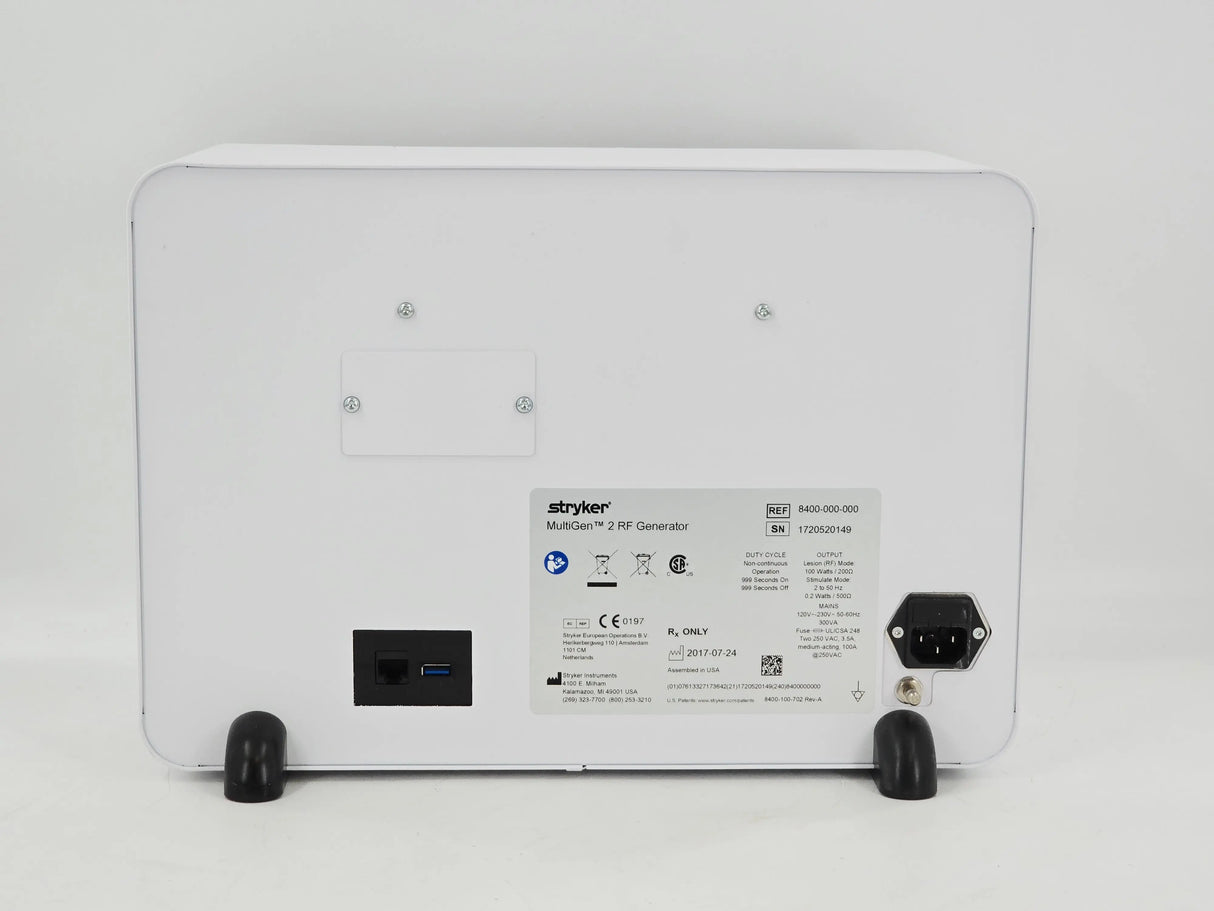 Stryker MultiGen 2 Radiofrequency Generator 8400-000-000, 100W Multi-Channel Pain Management System Stryker