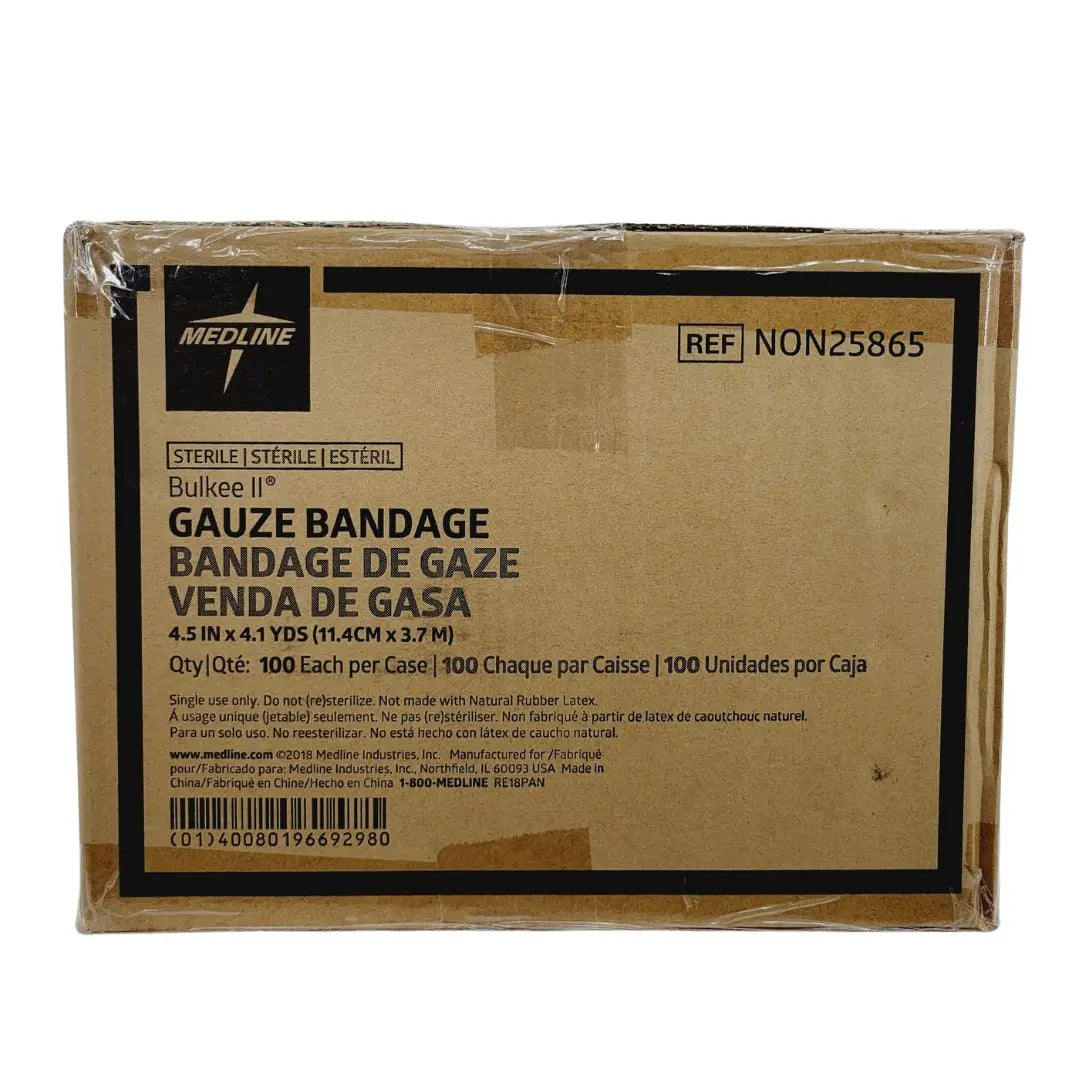 Medline Bandage, Gauze Bulkee ll 4.5 IN x 4.1 YD NON25865 100 CS Medline