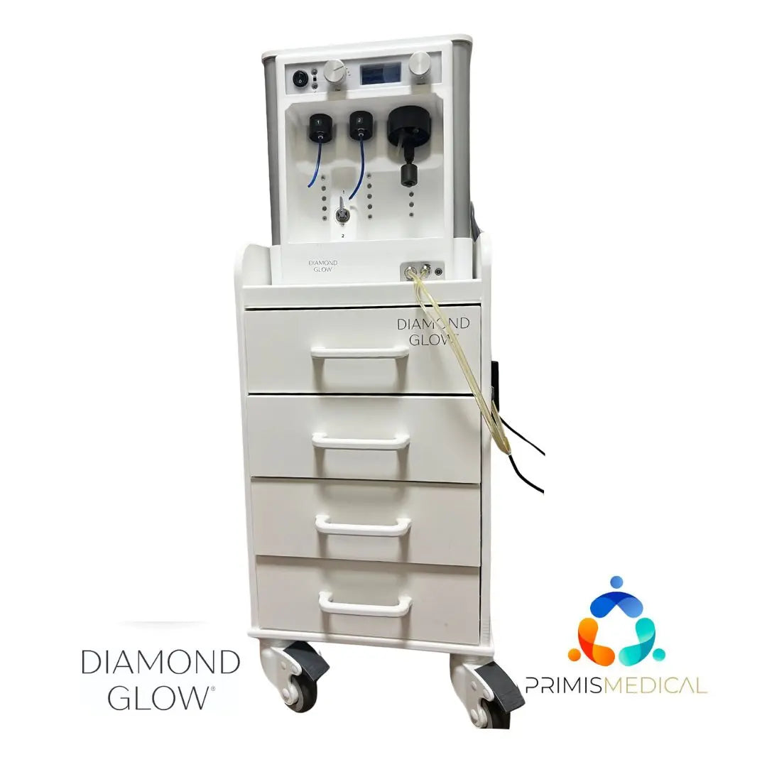 DiamondGlow Skin Resurfacing Cart w/ 2 Handpieces & Four Drawers 20 Hours of Use DiamondGlow