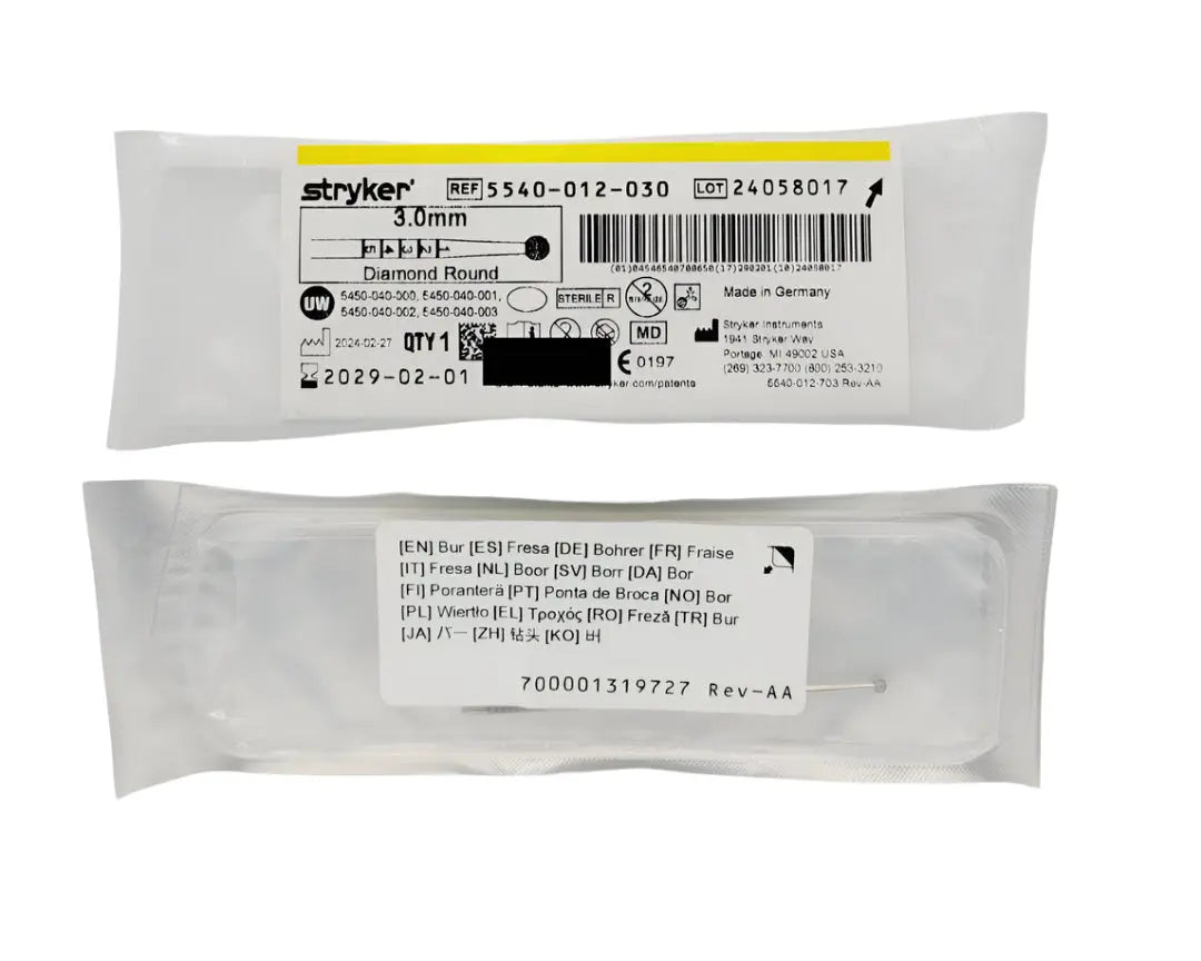 Stryker 5540-012-030 Diamond Round Bur 3.0mm Orthopedic Stryker