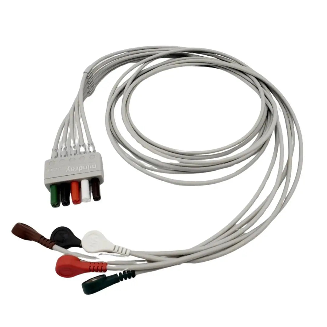 Mindray EL6501B ECG 5 Lead Wire Set Snap Clip Cable 4.9Ft Mindray