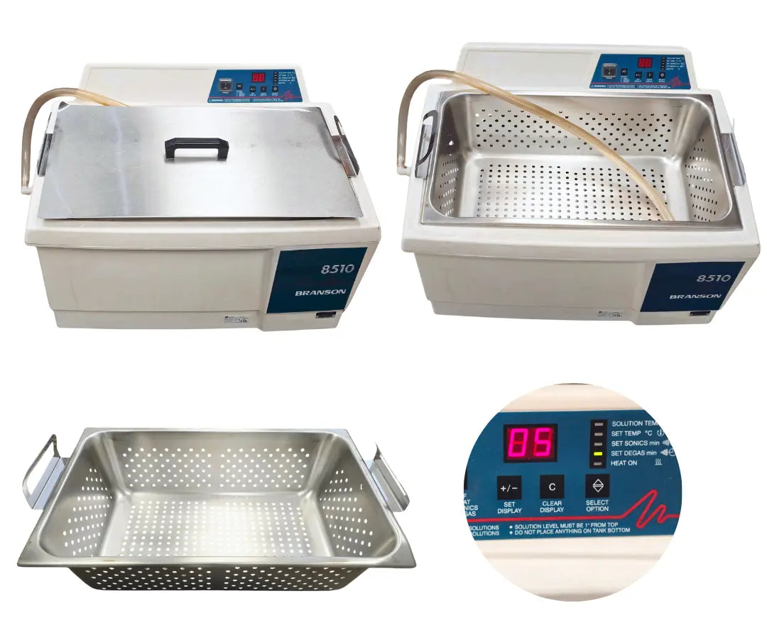 Branson 8510R-DTH Heated Ultrasonic Cleaner Digital Controls 20.8L Tank Branson