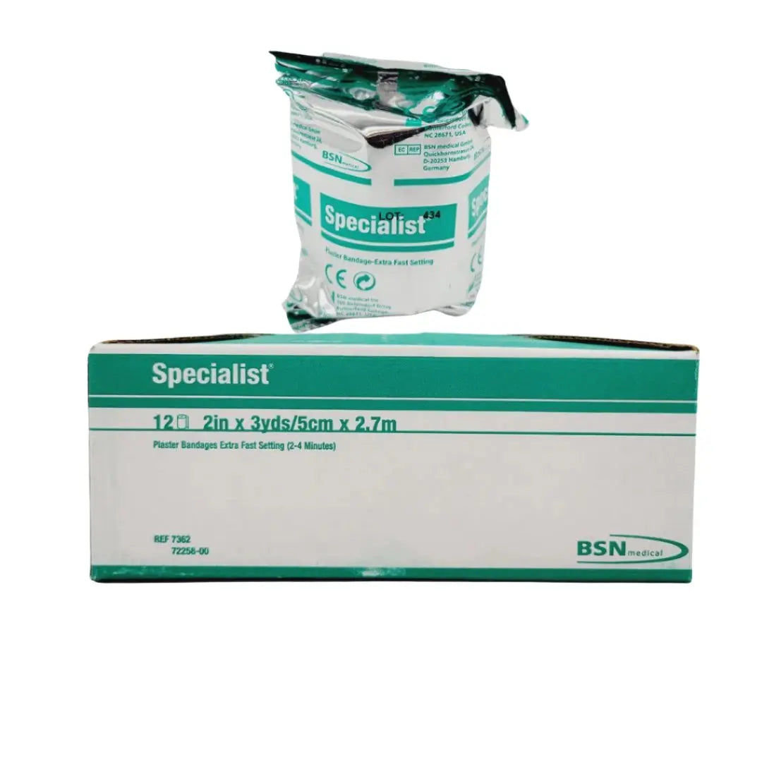BSN Medical 7362 Specialist Plaster Bandages X-Fast Setting 2" x 3yds 12 Rolls BSN