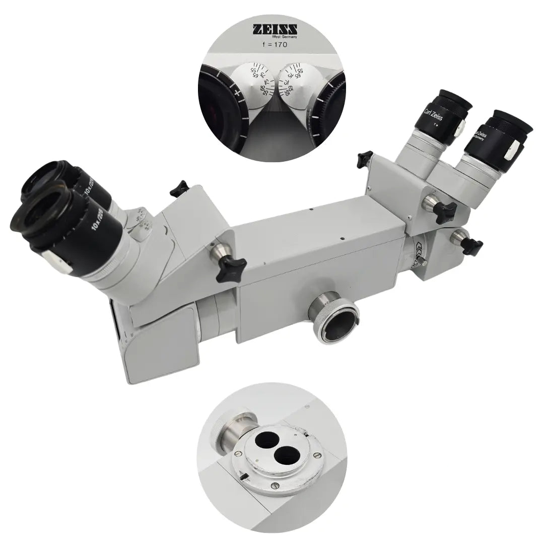 Carl Zeiss f=170 Binocular Microscope Head Beam Splitter 10x/22B Primis Medical