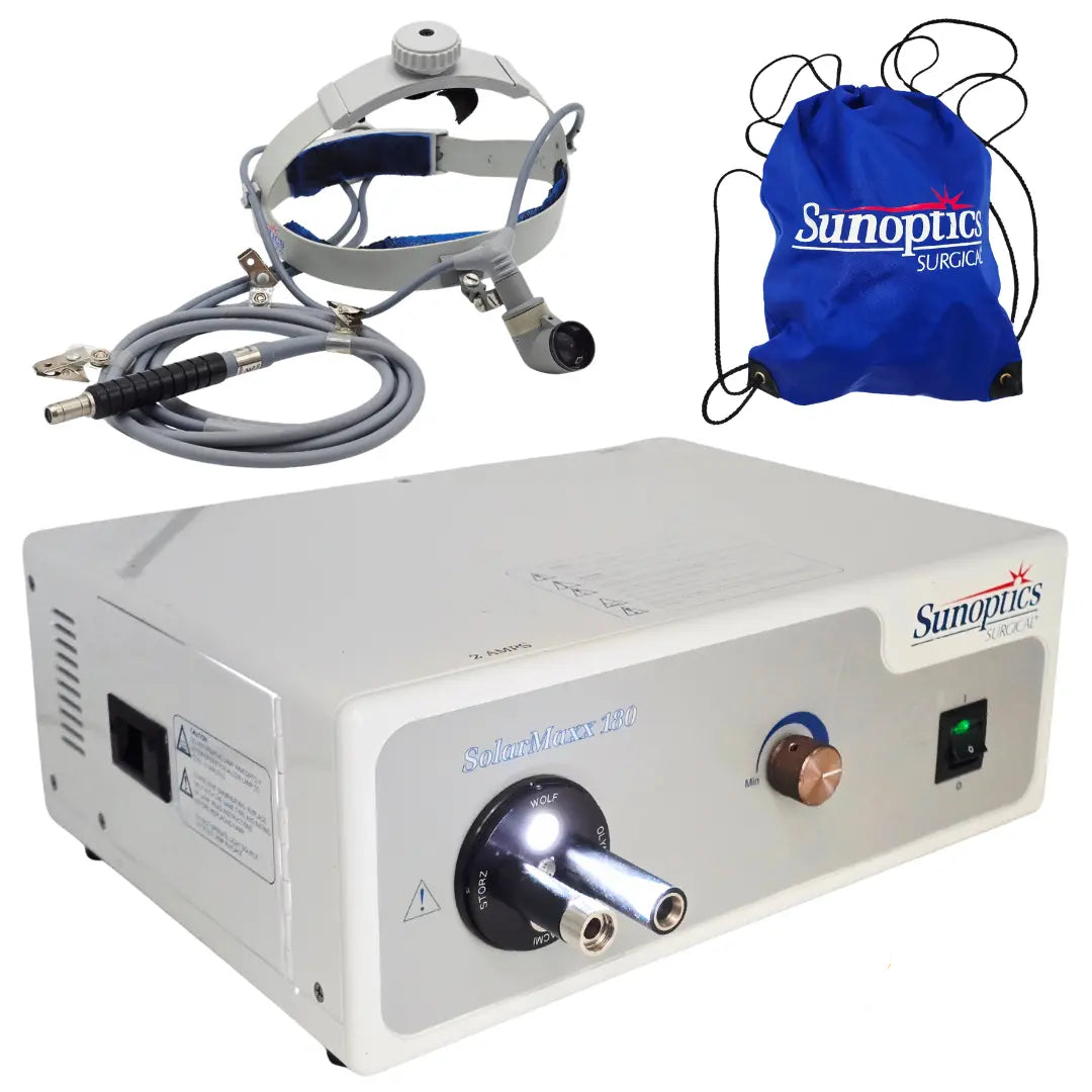 Sunoptics SolarMaxx 180 Xenon Light Source w/ SL3-110-VH Headlight Primis Medical