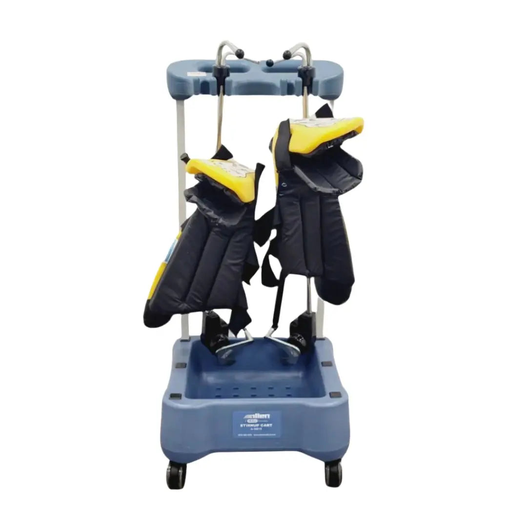 Allen Medical Yellowfin Stirrups Left & Right w/ Reusable Pads & Cart Allen Medical