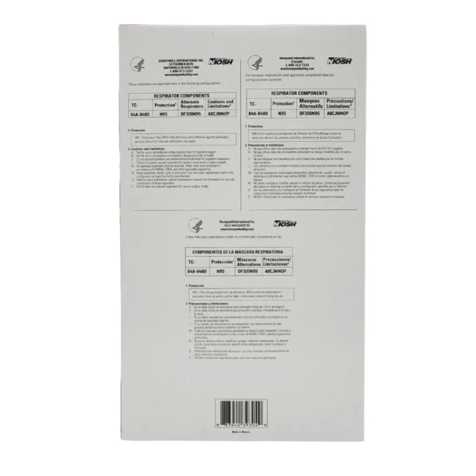 Honeywell DF300N95B Flatfold Respirator Mask Honeywell
