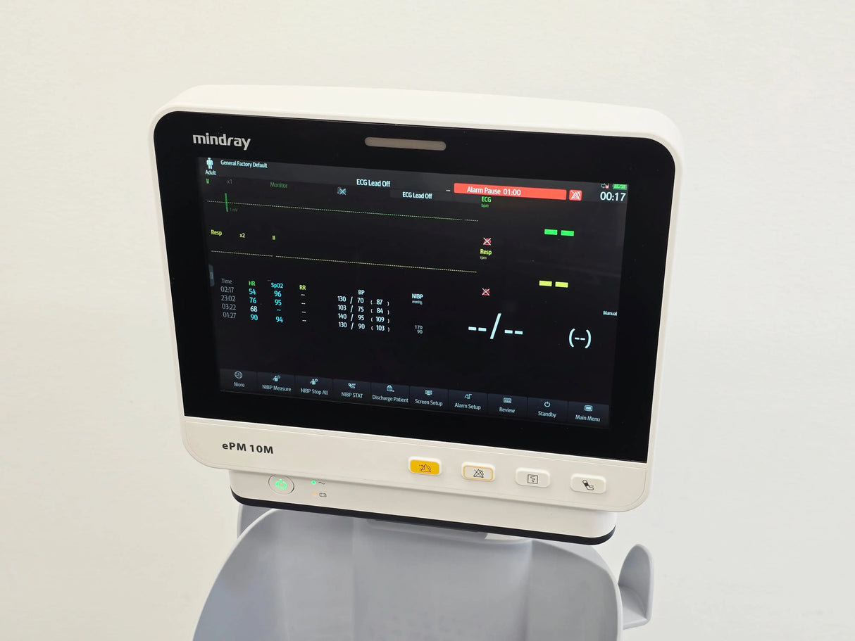 Mindray ePM 10M Patient Monitor with Rolling Stand & Accessories - Pre-Owned Mindray