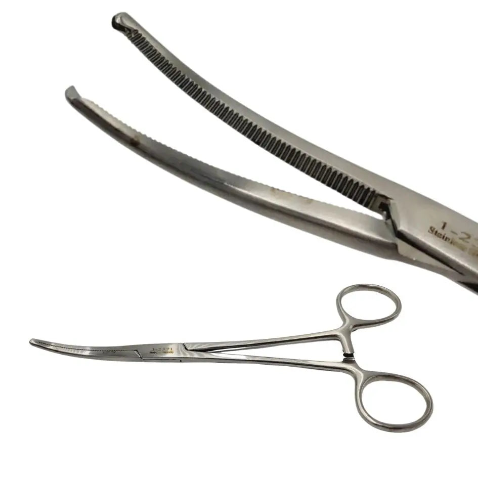 Millennium Surgical 1-2371 Roch-Ochsner Forceps, Curved, 1 x 2 Teeth 7-1/4" Millennium Surgical