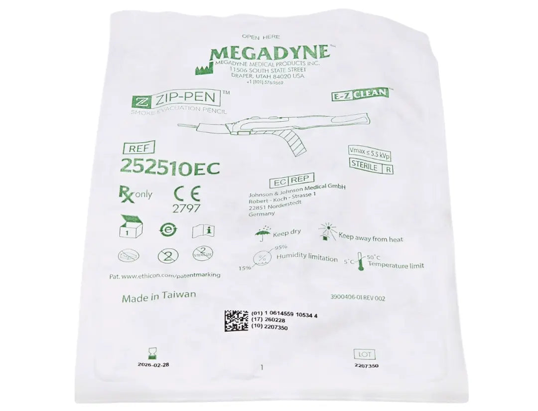 Megadyne 252510EC ZIP Pen Ergonomic Smoke Evacuation Pencil E-Z Clean NEW Primis Medical
