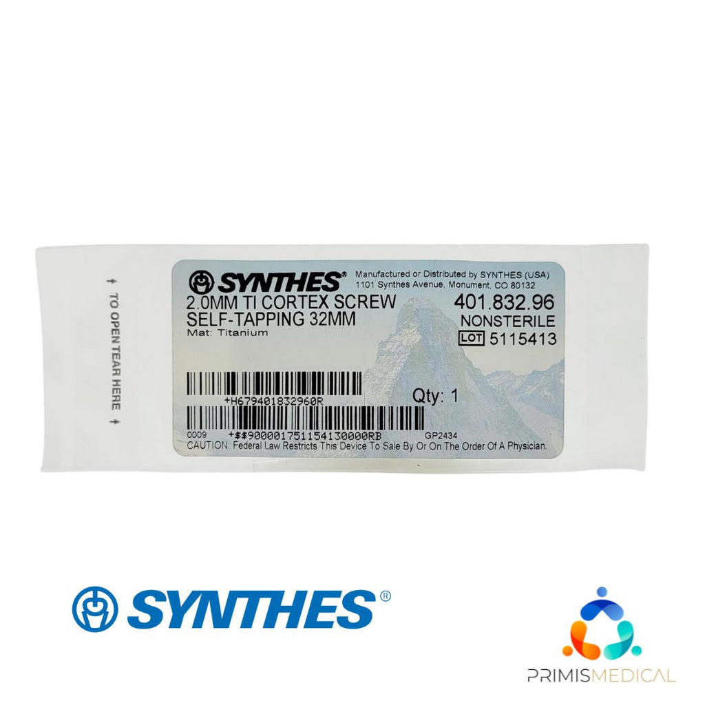 Synthes 401.832.96 2.0mm Ti Cortex Screw Self-Tapping 32mm