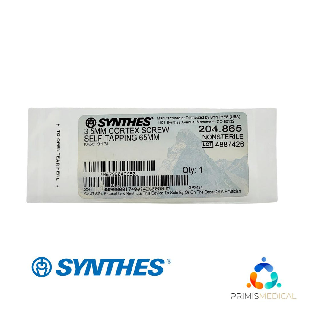 Synthes 204.865 3.5mm Cortex Screw Self-Tapping 65mm