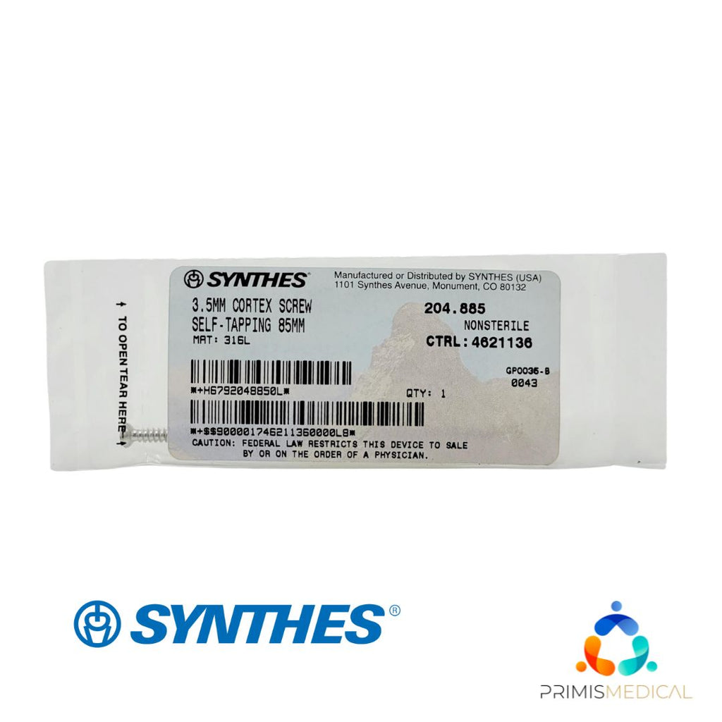 Synthes 204.885 3.5mm Cortex Screw Self-Tapping 85mm