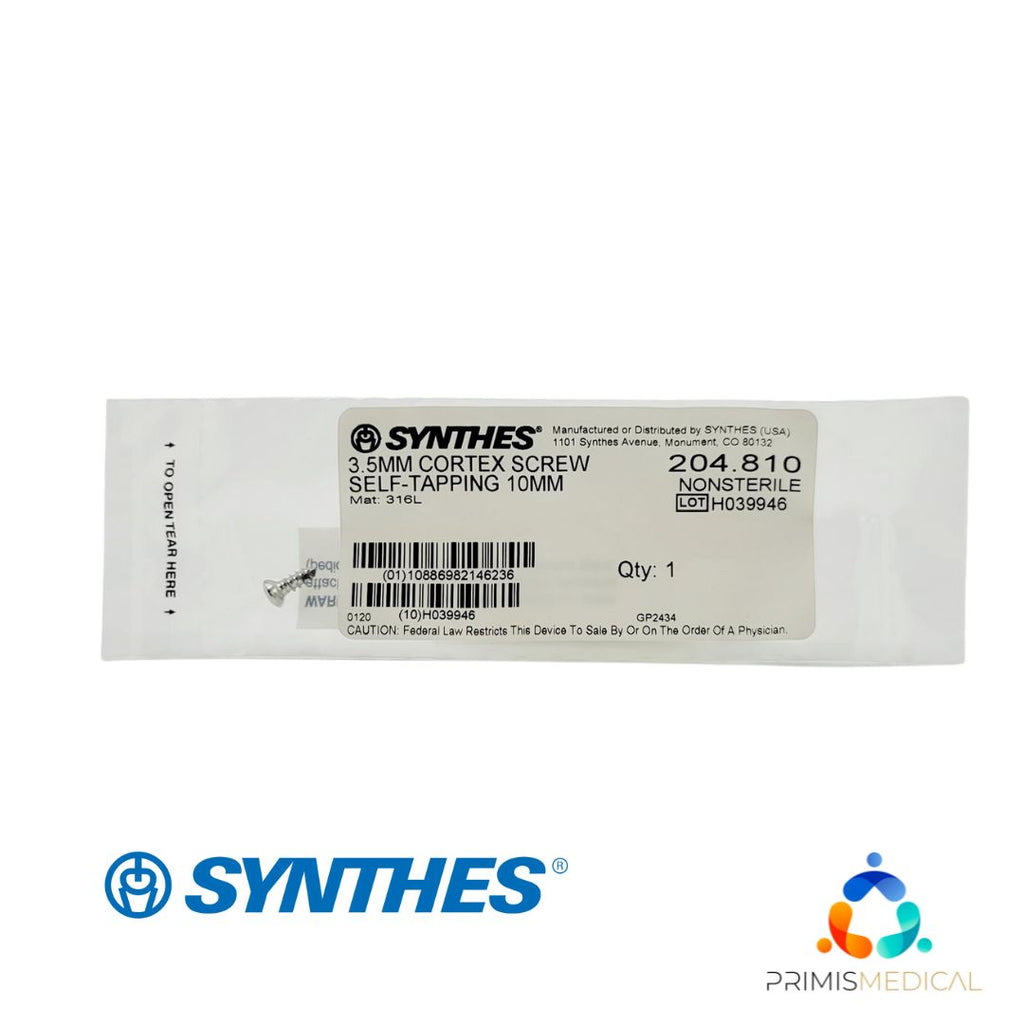 Synthes 204.810 3.5mm Cortex Screw Self-Tapping 10mm