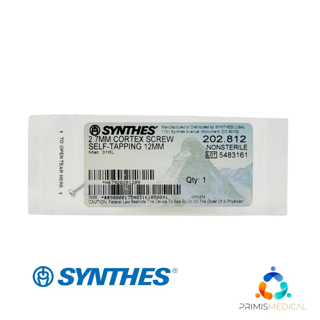 Synthes 202.812 2.7mm Cortex Screw Self-Tapping 12mm