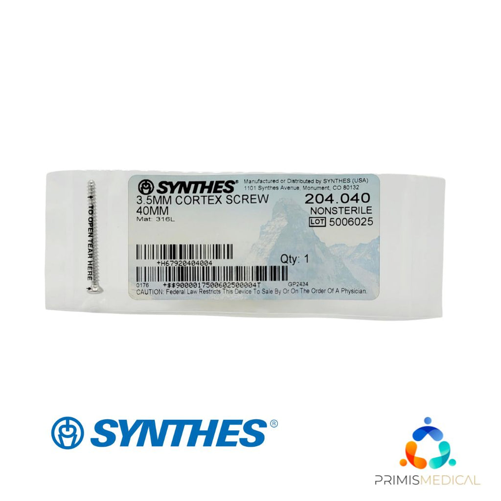Synthes 204.040 3.5mm Cortex Screw 40mm