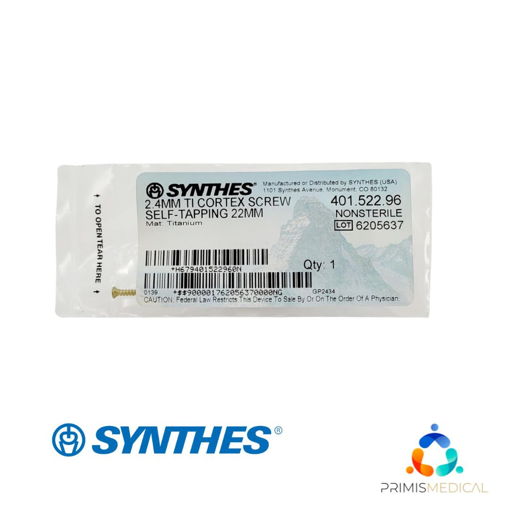 Synthes 401.522.96 2.4mm Ti Cortex Screw Self-Tapping 22mm