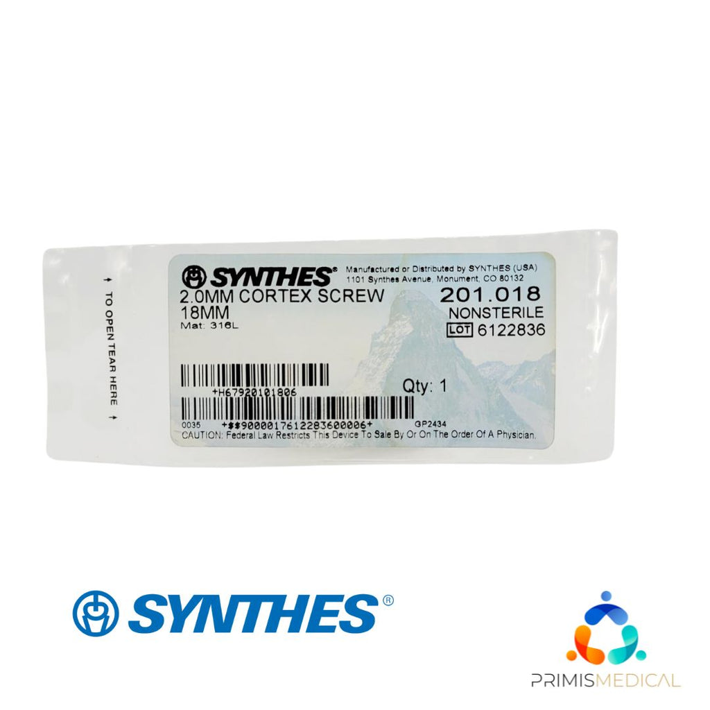 Synthes 201.018 2.0mm Cortex Screw 18mm