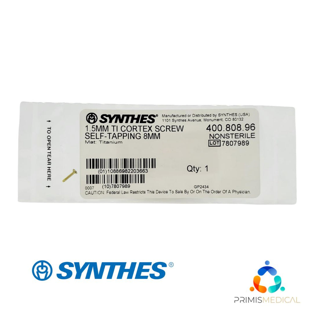 Synthes 400.808.96 1.5mm Ti Cortex Screw Self-Tapping 8mm