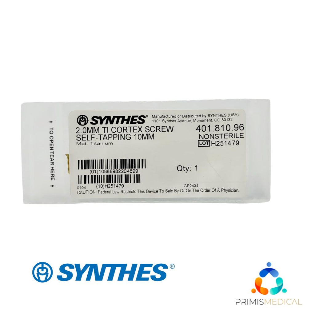 Synthes 401.810.96 2.0mm Ti Cortex Screw Self-Tapping 10mm