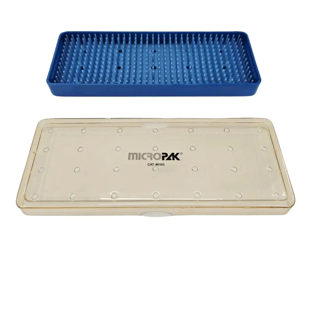 MicroPak 0103 Delicate Instrument Sterilization Tray w/ Lid 8-1/4" x 3-1/4" x 1" MicroPak