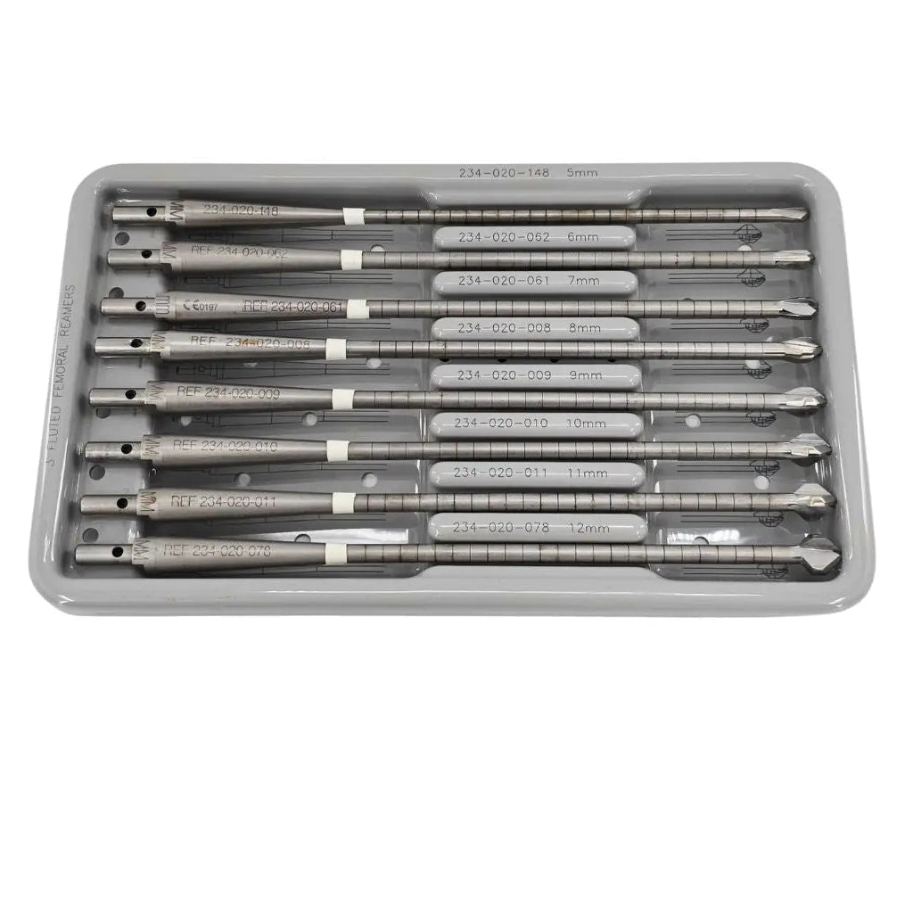 Stryker ACL Tunnel-Preparation 3 Fluted Acorn Reamer Instrument Set & Tray Primis Medical
