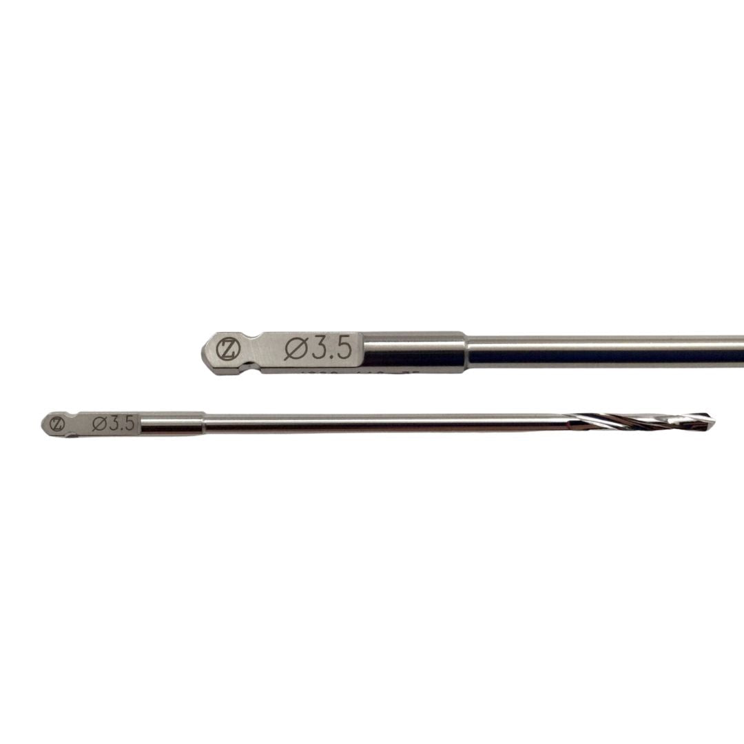 Two drill bits with on a white background