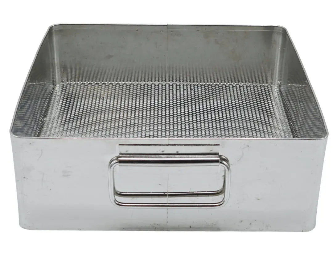 Square Surgical Sterilization Basket with Handles 11" x 10" x 4" Unbranded
