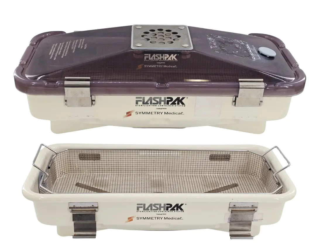 Symmetry Medical 9040 Flashpak Sterilization Container with basket 24 x 11 x 5 Primis Medical