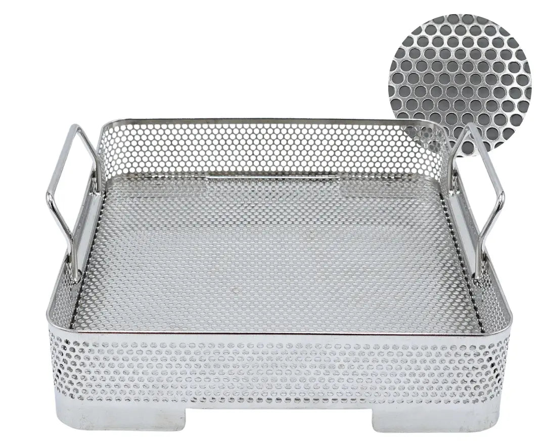Small Stainless Steel Surgical Sterilization Basket 10.5 x 9 x 2.5 Unbranded