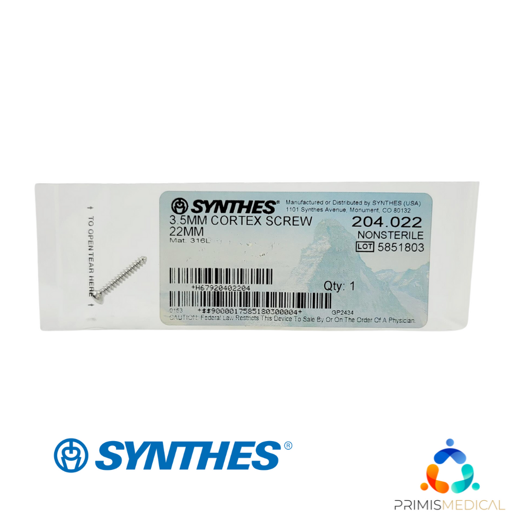 Synthes 204.022 3.5mm Cortex Screw 22mm