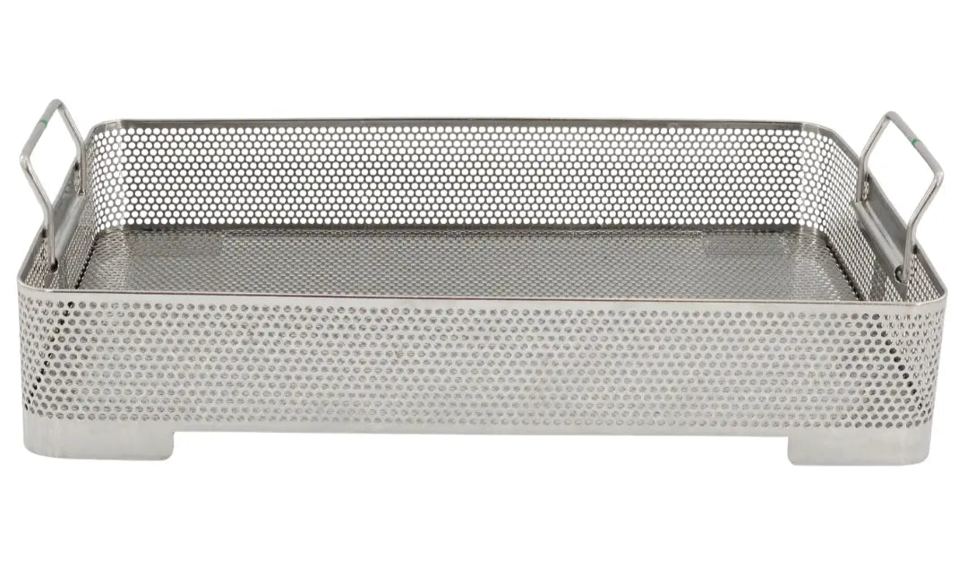 Stainless Steel Perforated Sterilization Basket 16 x 11 x 3 w/ Handles Primis Medical