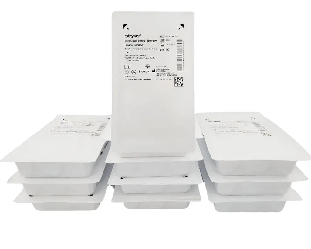 Stryker 0612-284-120 SurgiCount Safety-Sponge Gauze Sponge Box of 10 Packs/10 Stryker