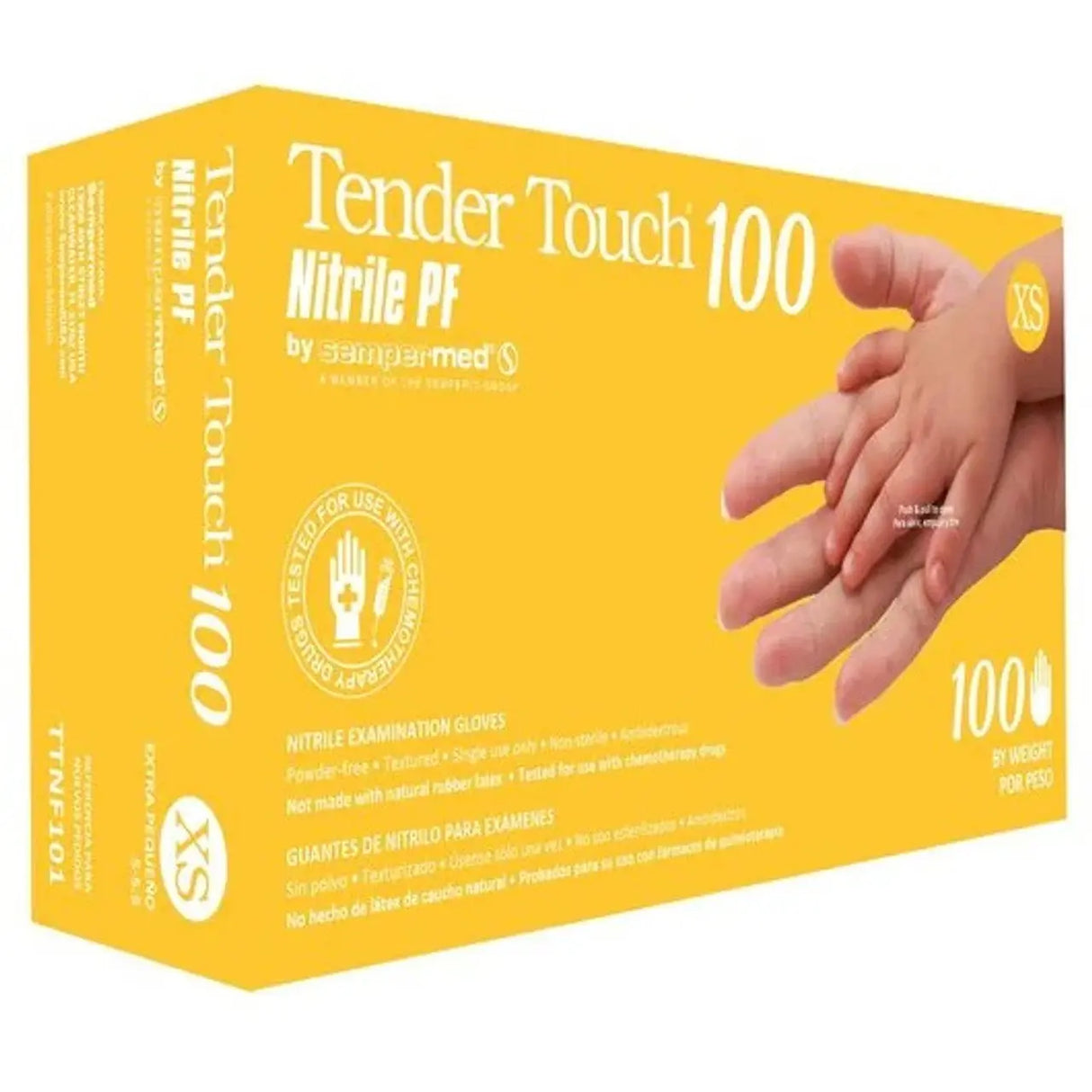 Sempermed Sempercare Tender Touch TTNF104 Nitrile Exam Gloves, Powder Free 100/bx Sempermed