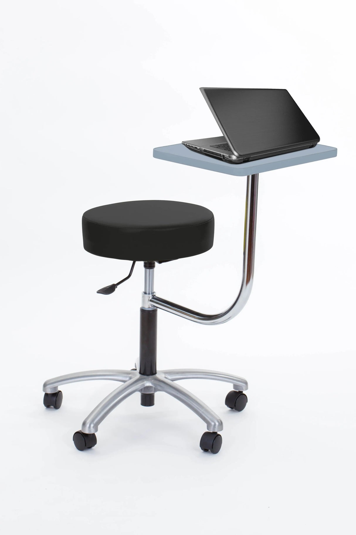 Brandt 14112 Stool with attached 360 degree laptop desk and backrest Brandt