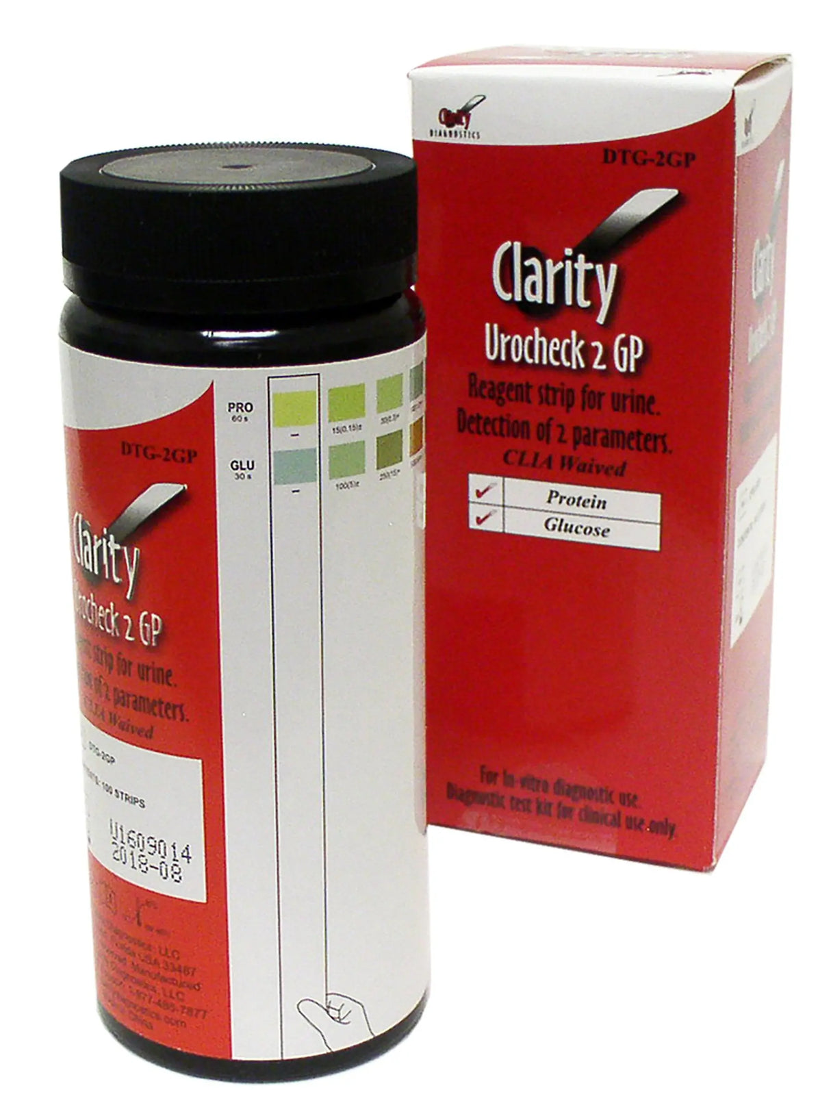 Clarity DTG 2/4/5/7/10 Parameter Urocheck Urine Reagent Test Strips 100/bx Clarity Diagnostics