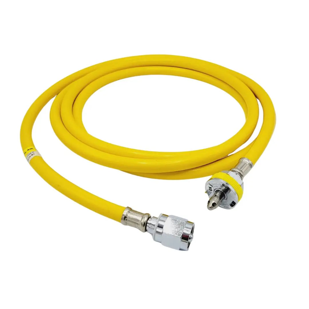 Amvex HS-12U Yellow Air Gas Supply Hose w/ Quick Connect 1/4" 250 PSI 10Ft Amvex