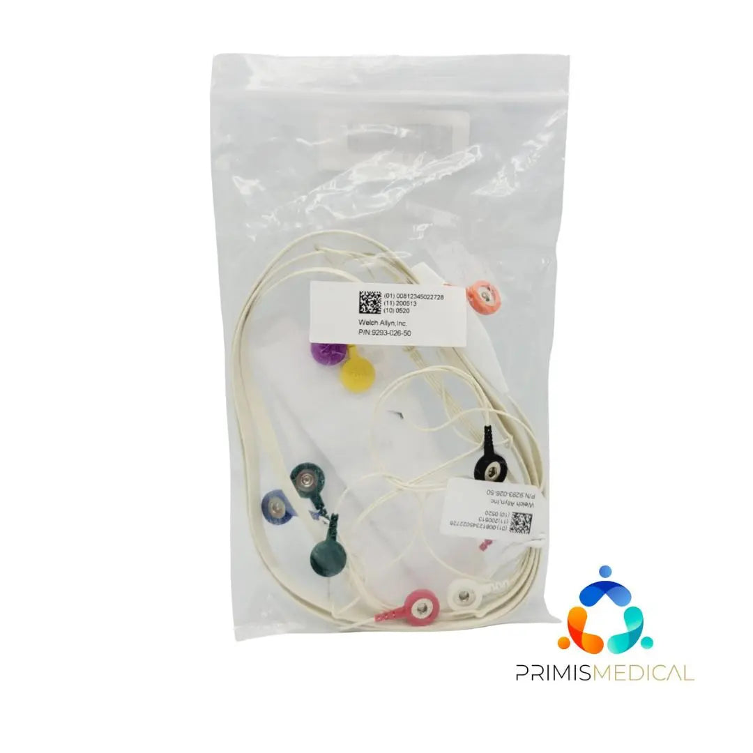 Welch Allyn 9293-026-50 12 Lead 10 Wire AHA Lead Wire Set XL Snap Connectors Welch Allyn