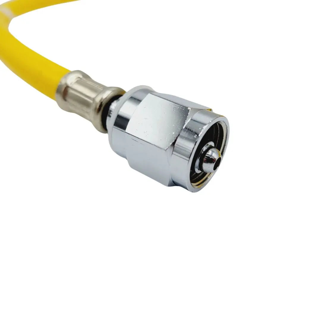 Amvex HS-12U Yellow Air Gas Supply Hose w/ Quick Connect 1/4" 250 PSI 10Ft Amvex